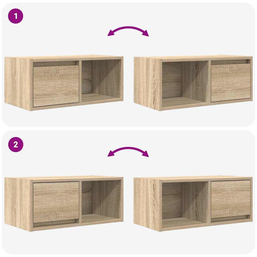 Meuble TV en chêne Sonoma 60x31x25,5 cm, matériau à base de bois