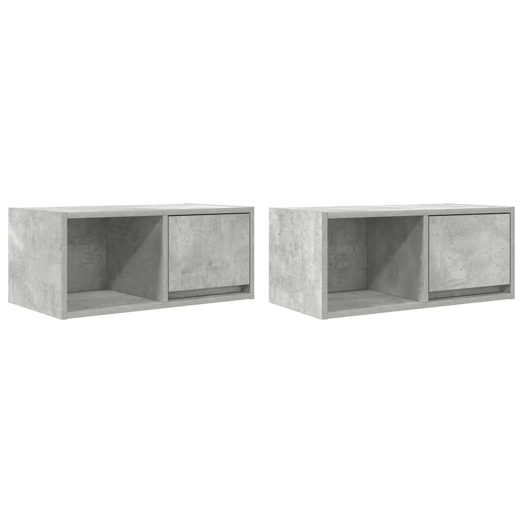 Meubles TV (2 pièces) gris béton 60 x 31 x 25,5 cm, matériau à base de bois