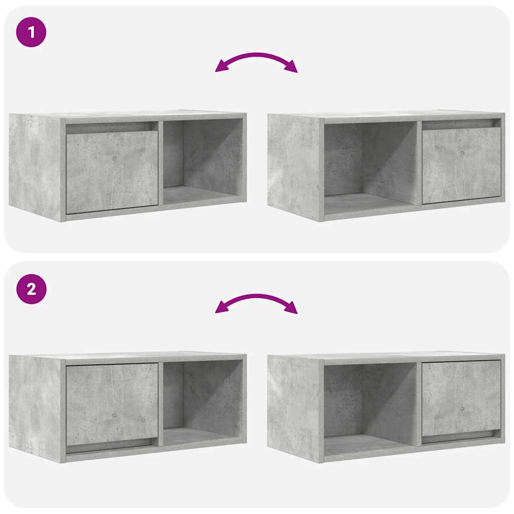Meubles TV (2 pièces) gris béton 60 x 31 x 25,5 cm, matériau à base de bois