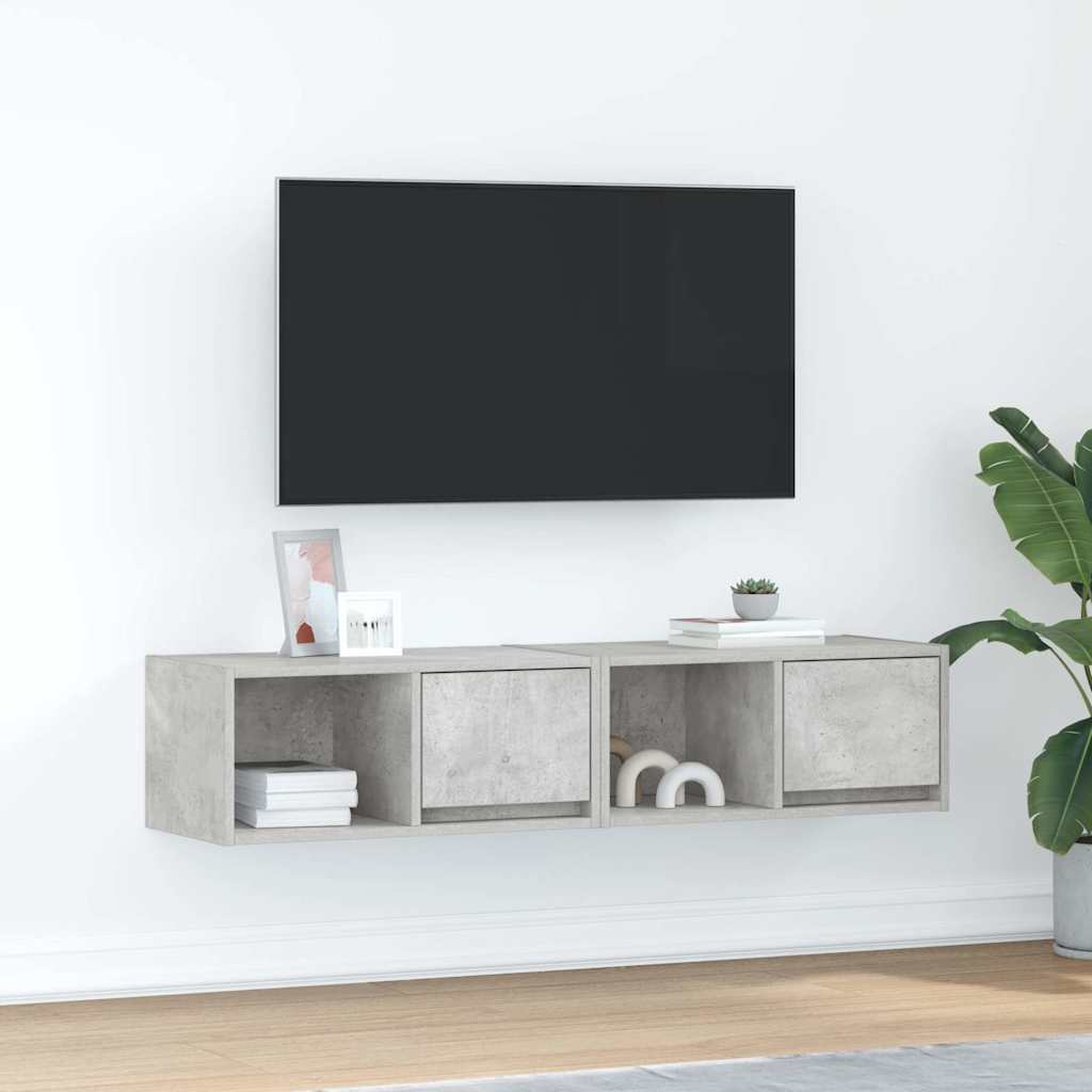 Meubles TV (2 pièces) gris béton 60 x 31 x 25,5 cm, matériau à base de bois