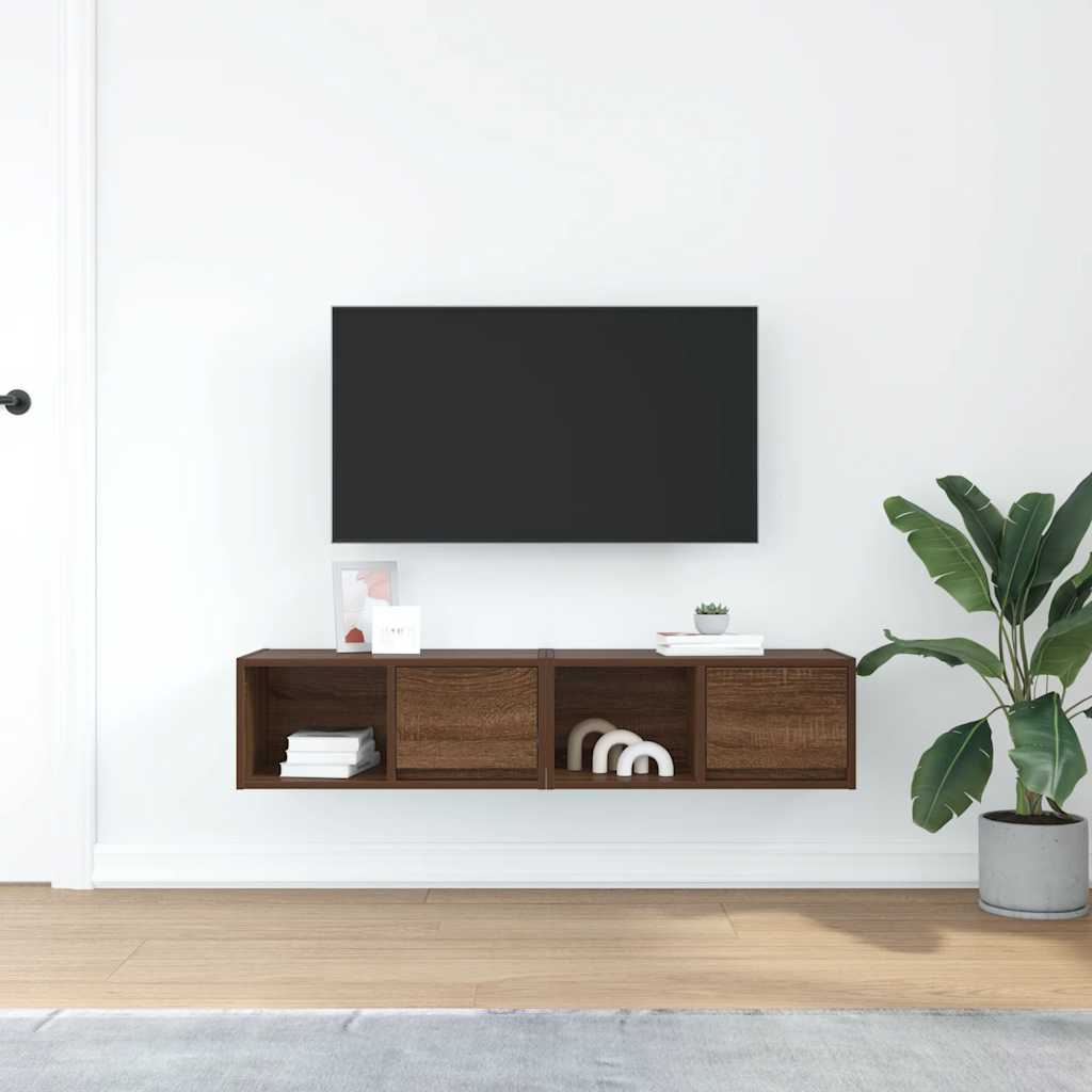 Meubles TV, lot de 2, aspect chêne brun, 60 x 31 x 25,5 cm
