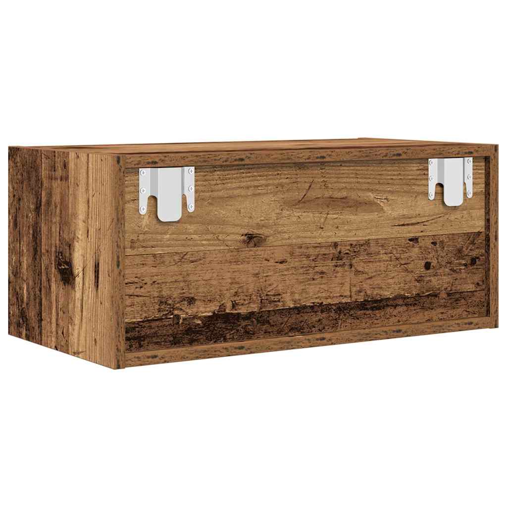 Meubles TV, lot de 2, aspect bois de récupération, 60 x 31 x 25,5 cm, matériau à base de bois