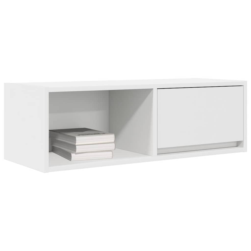 Meuble TV blanc 80x31x25,5 cm en matériau à base de bois