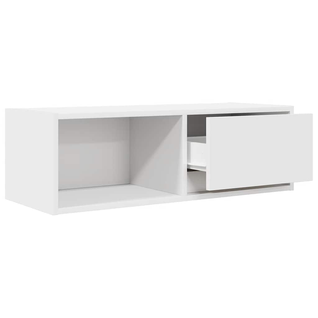 Meuble TV blanc 80x31x25,5 cm en matériau à base de bois