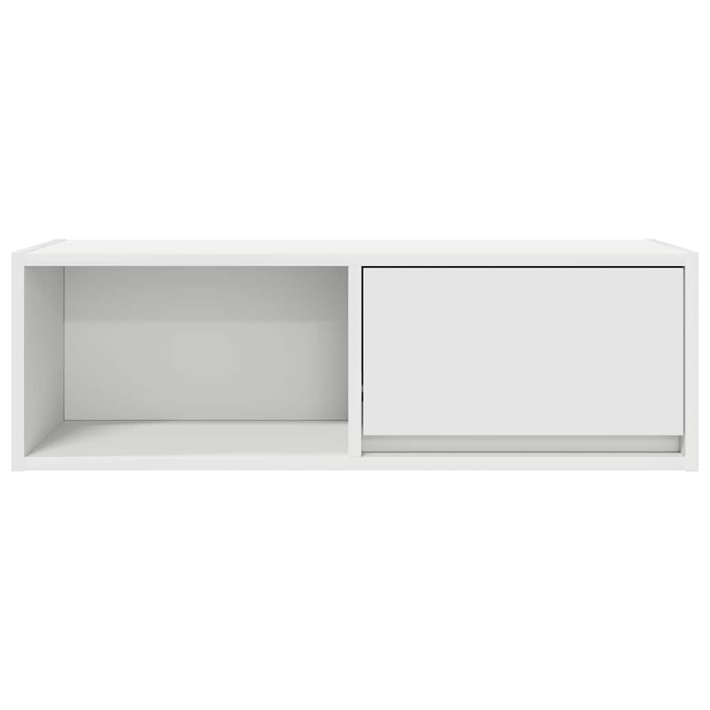Meuble TV blanc 80x31x25,5 cm en matériau à base de bois