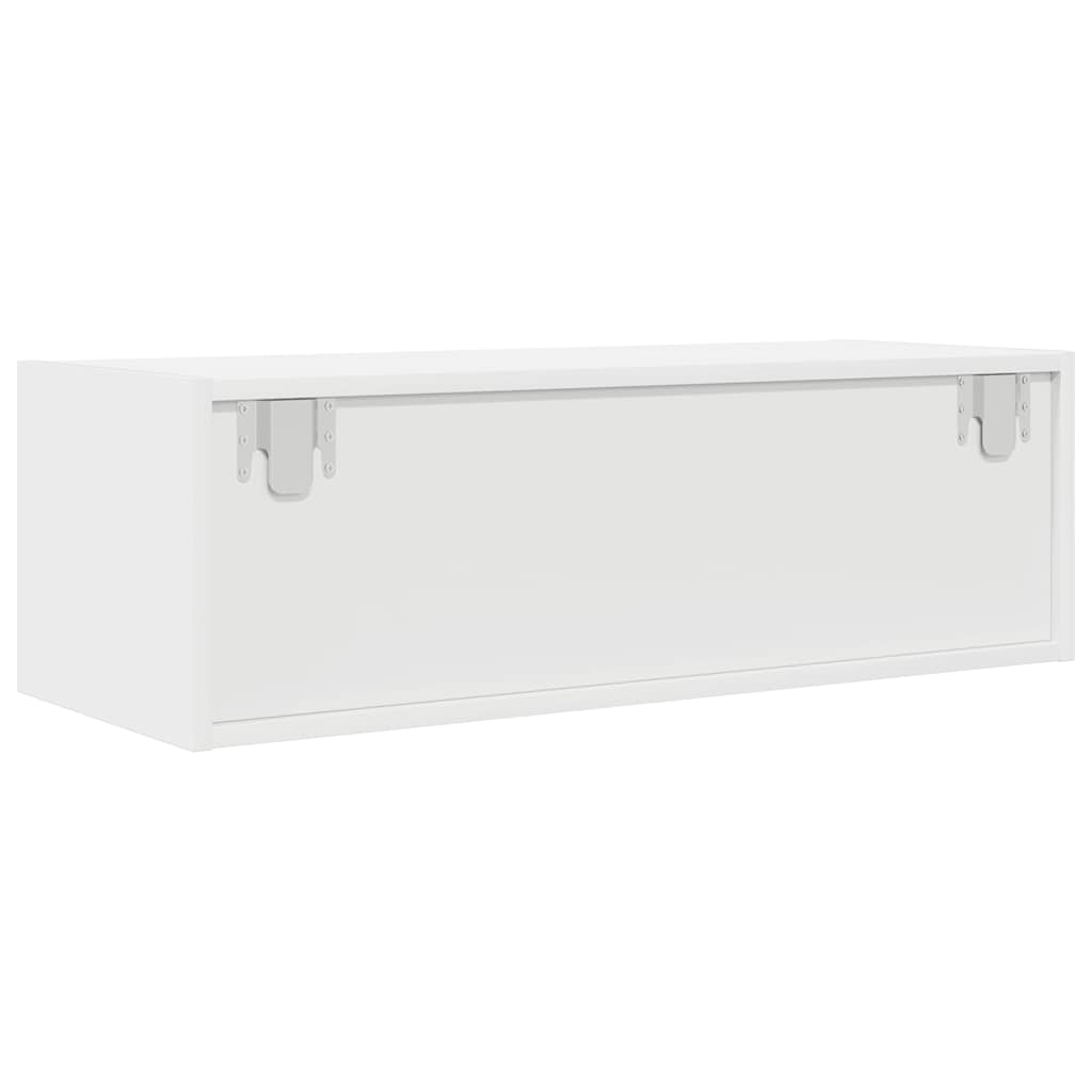 Meuble TV blanc 80x31x25,5 cm en matériau à base de bois