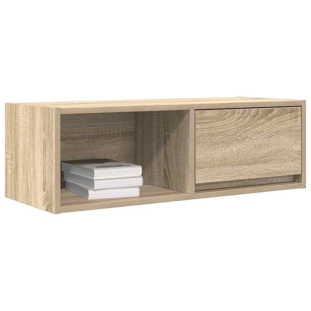 Meubles TV, lot de 2, en chêne Sonoma, 80 x 31 x 25,5 cm.