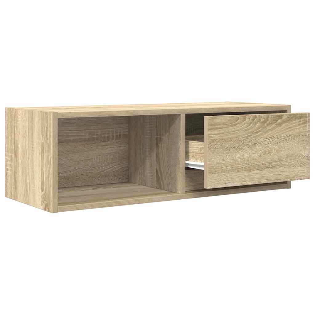 Meubles TV, lot de 2, en chêne Sonoma, 80 x 31 x 25,5 cm.