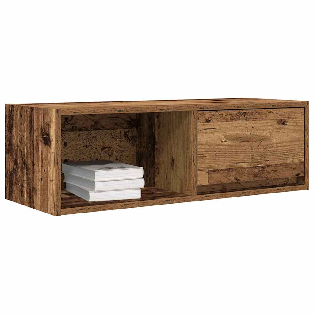Meubles TV, lot de 2, aspect bois vieilli, 80 x 31 x 25,5 cm.