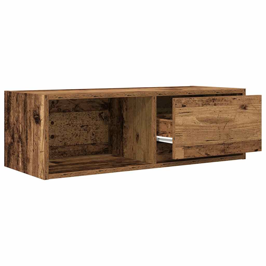 Meubles TV, lot de 2, aspect bois vieilli, 80 x 31 x 25,5 cm.