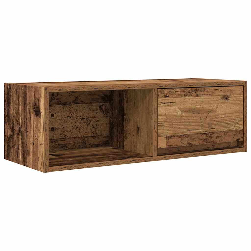 Meubles TV, lot de 2, aspect bois vieilli, 80 x 31 x 25,5 cm.