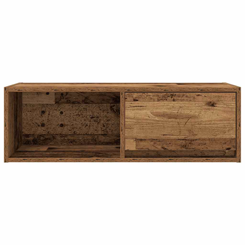 Meubles TV, lot de 2, aspect bois vieilli, 80 x 31 x 25,5 cm.