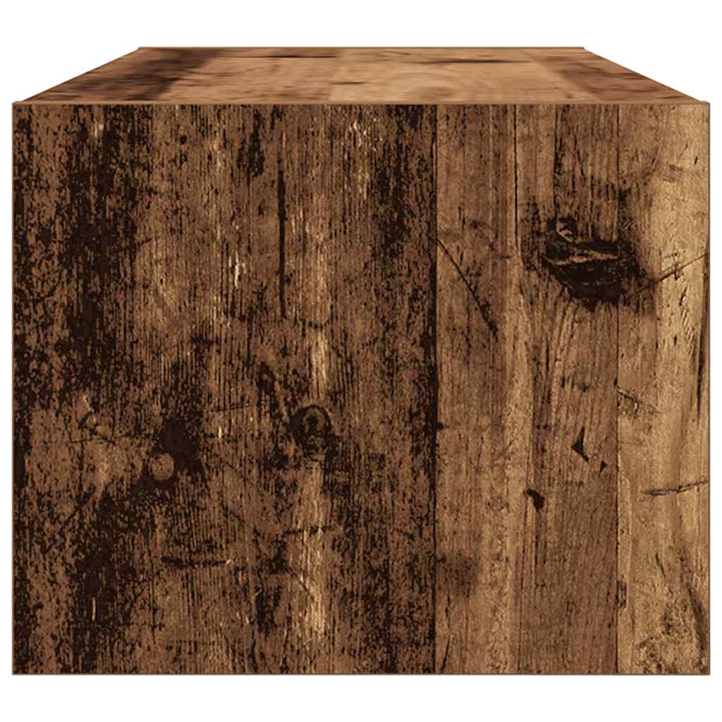 Meubles TV, lot de 2, aspect bois vieilli, 80 x 31 x 25,5 cm.