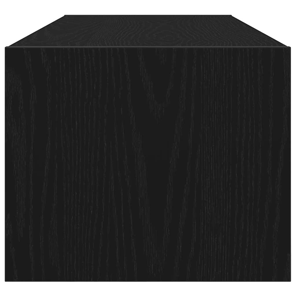 Meuble TV aspect chêne noir 100x31x25,5 cm matériau à base de bois