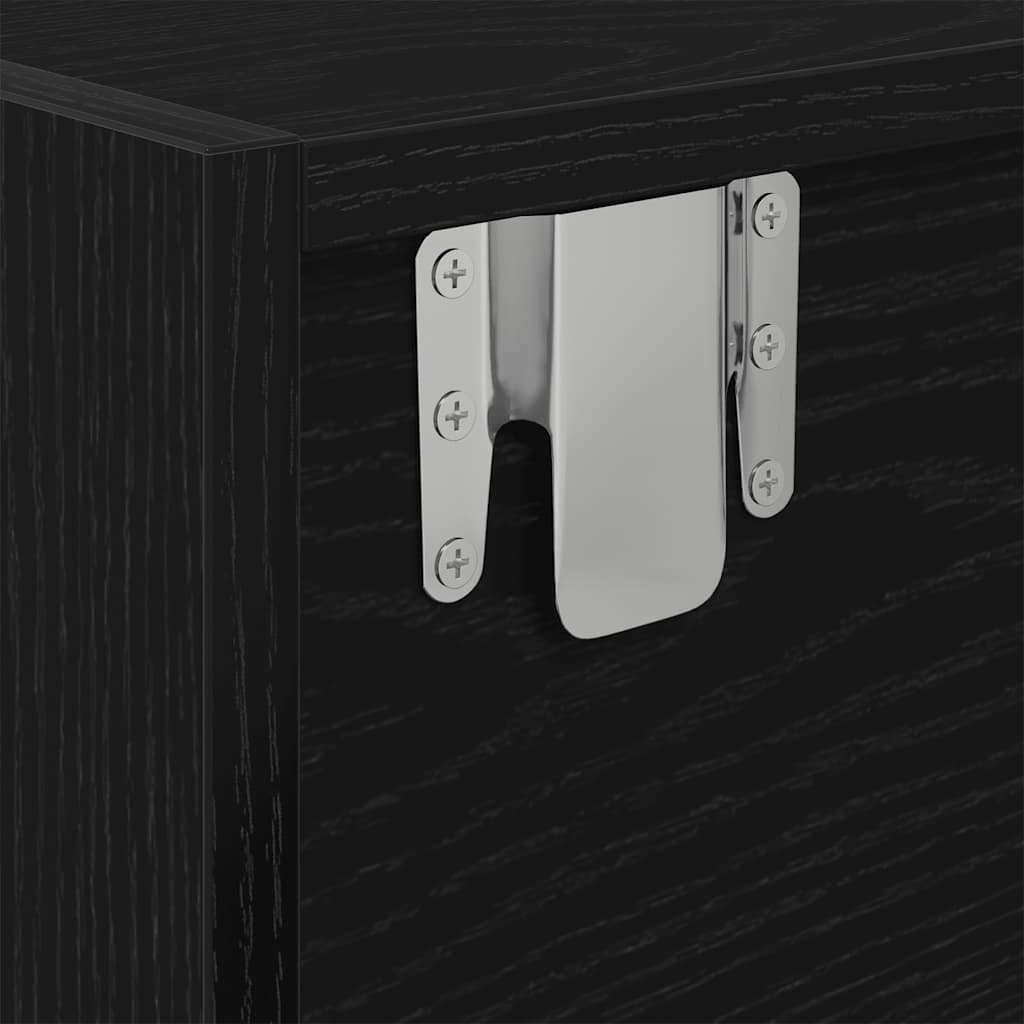Meuble TV aspect chêne noir 100x31x25,5 cm matériau à base de bois