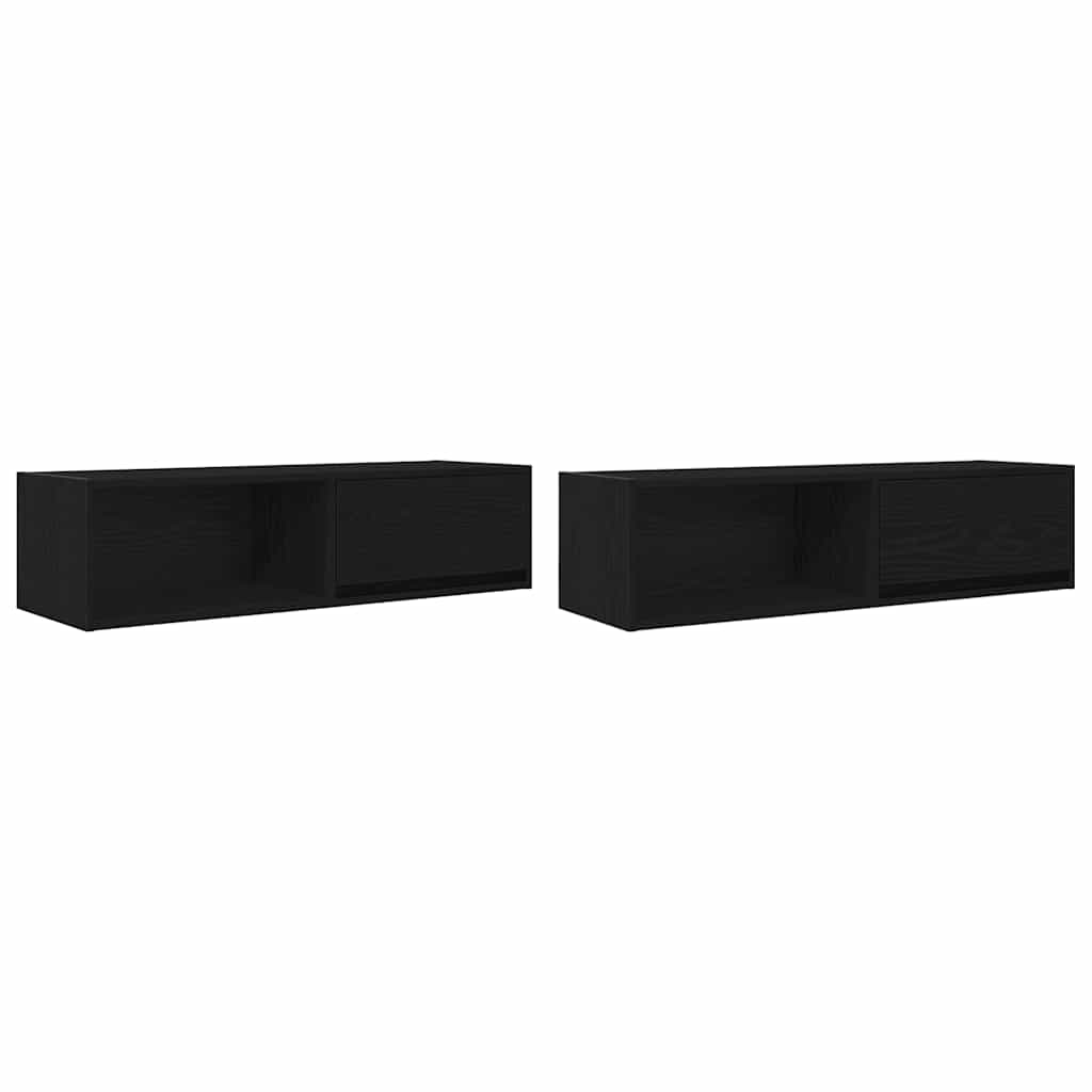 Meubles TV, lot de 2, aspect chêne noir, 100 x 31 x 25,5 cm