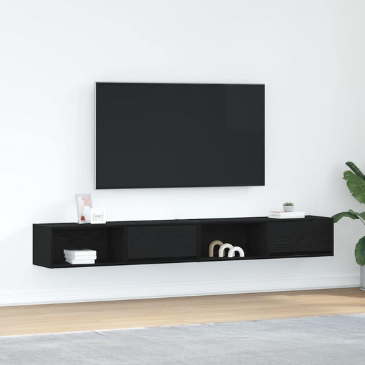Meubles TV, lot de 2, aspect chêne noir, 100 x 31 x 25,5 cm