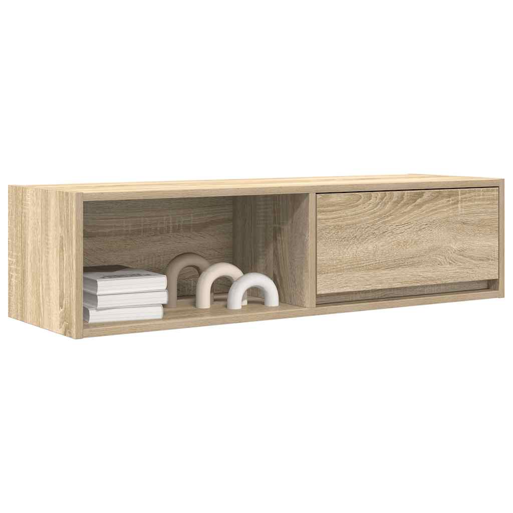 Meubles TV, lot de 2, en chêne Sonoma, 100 x 31 x 25,5 cm.