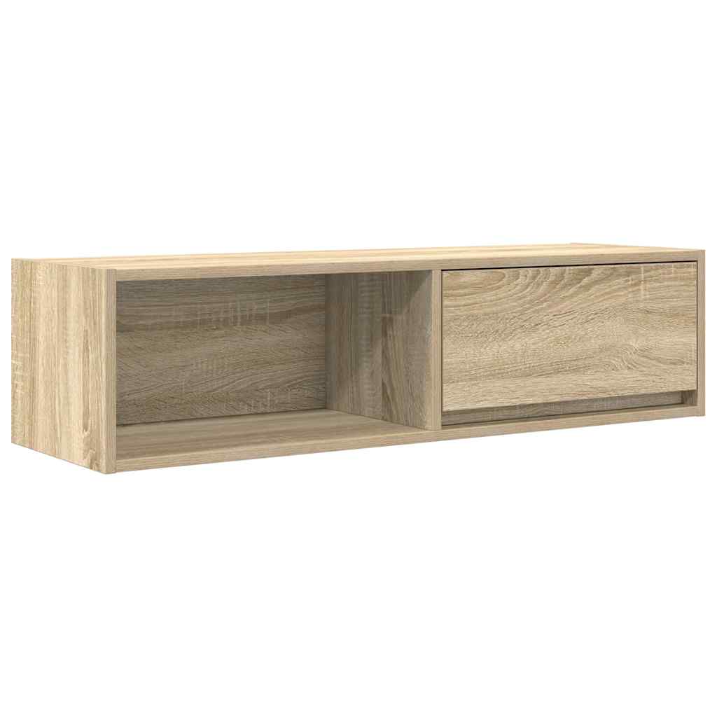 Meubles TV, lot de 2, en chêne Sonoma, 100 x 31 x 25,5 cm.