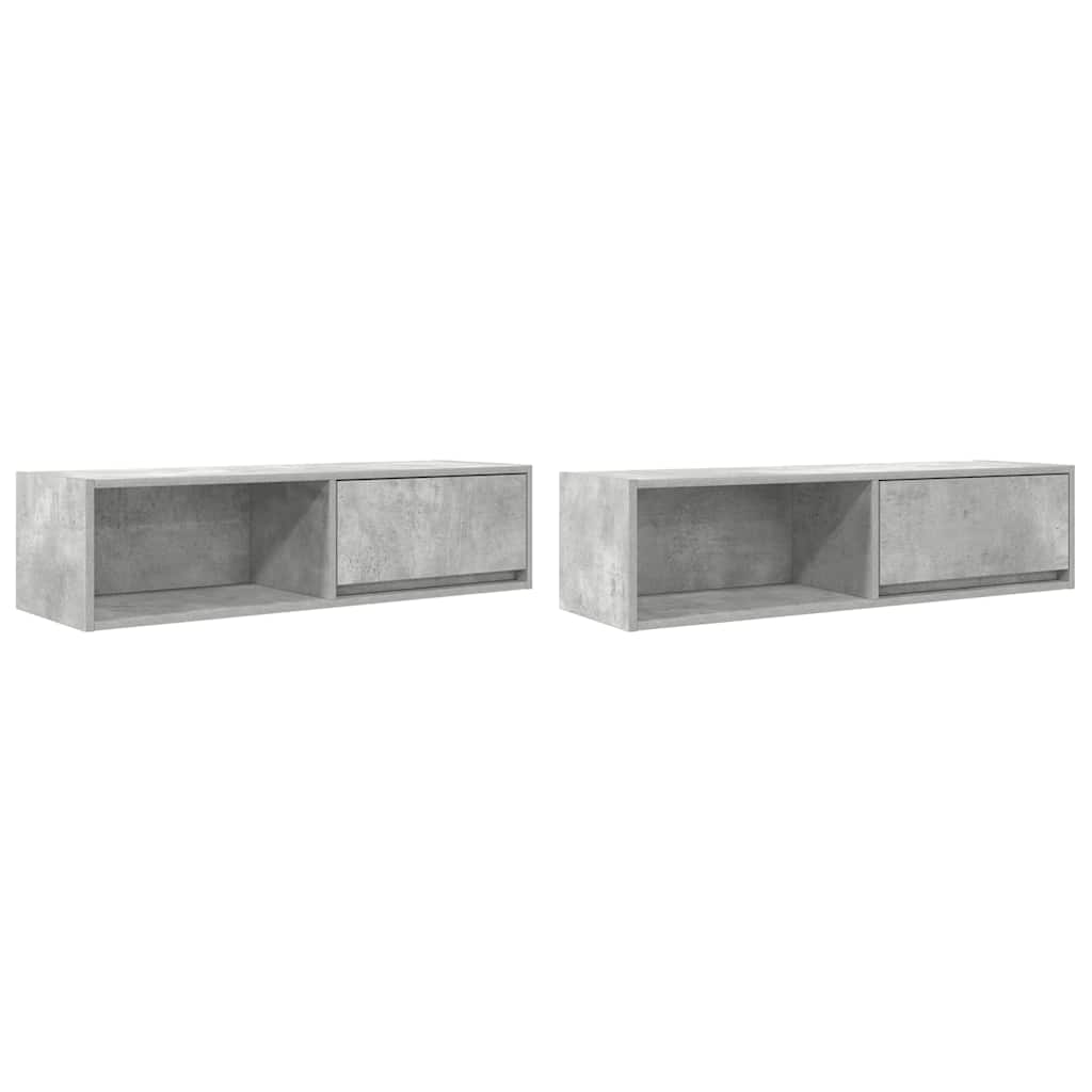 Meubles TV (2 pièces) gris béton 100 x 31 x 25,5 cm, matériau à base de bois