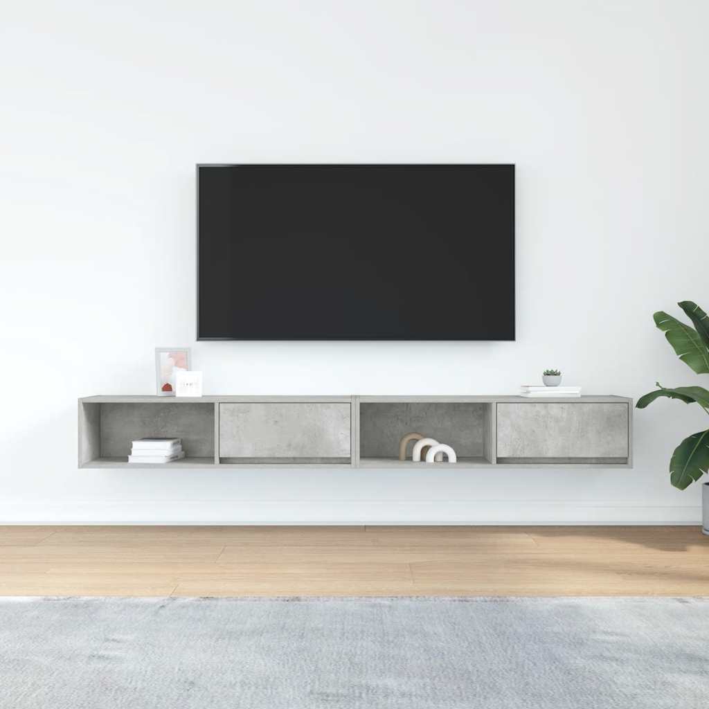 Meubles TV (2 pièces) gris béton 100 x 31 x 25,5 cm, matériau à base de bois