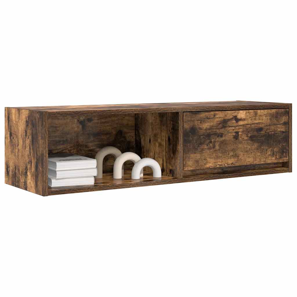 Meuble TV en chêne fumé 100x31x25,5 cm matériau à base de bois
