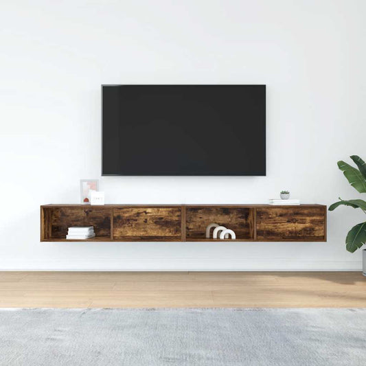 Meubles TV 2 pièces chêne fumé 100x31x25,5 cm matériau bois