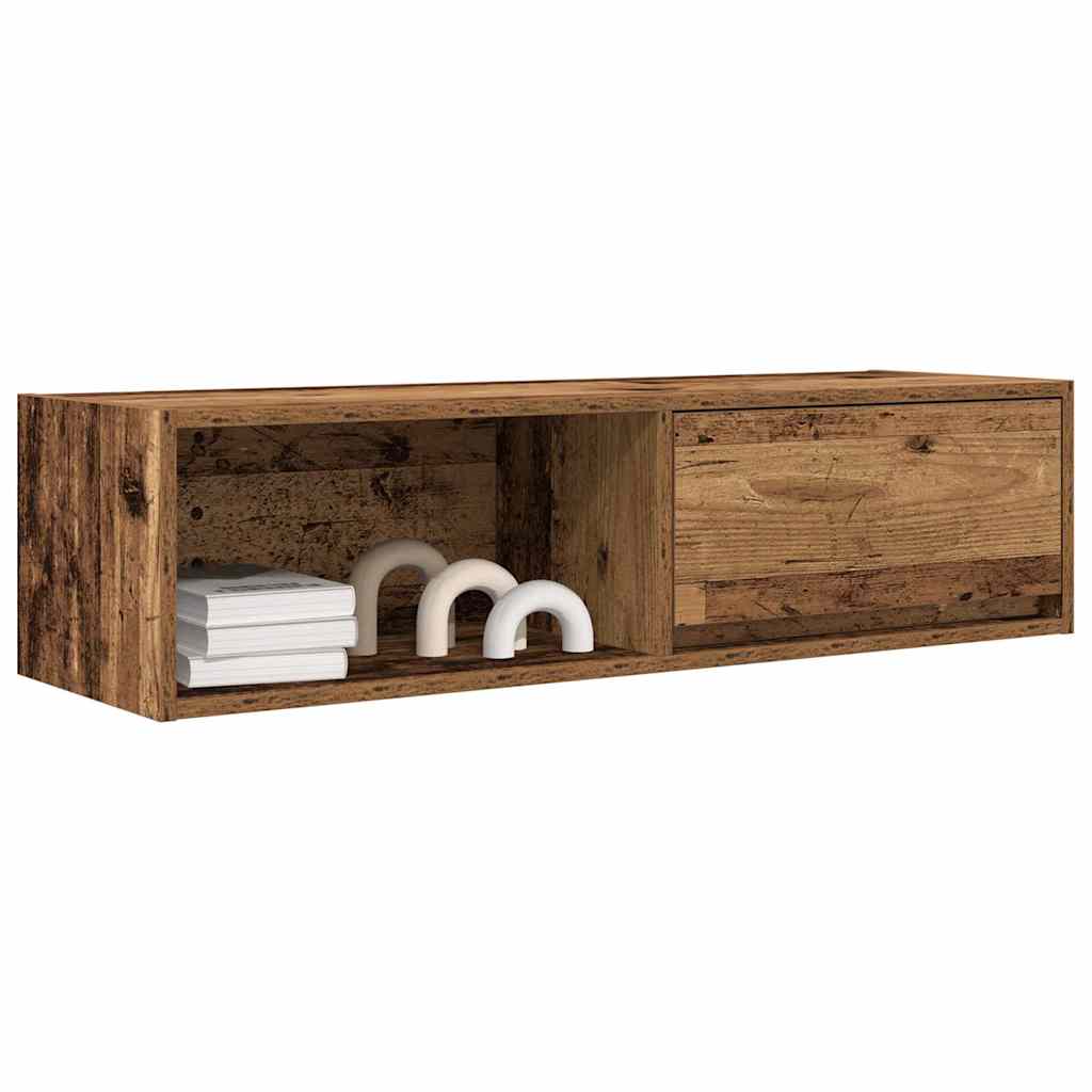 Meubles TV, lot de 2, aspect bois de récupération, 100 x 31 x 25,5 cm.