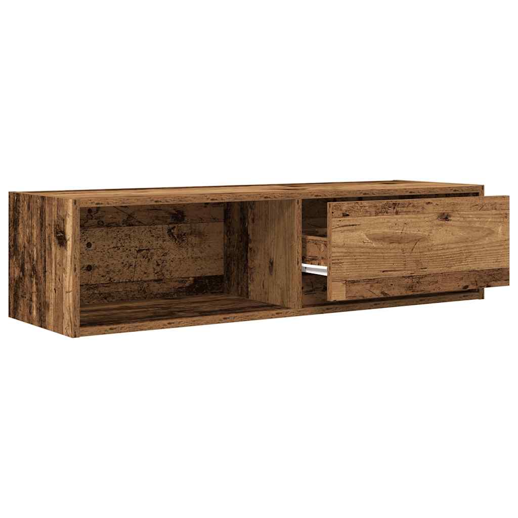 Meubles TV, lot de 2, aspect bois de récupération, 100 x 31 x 25,5 cm.