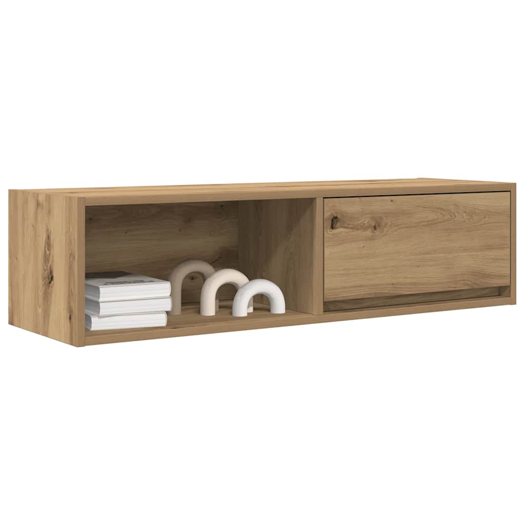 Meubles TV, lot de 2. Chêne artisanal, 100 x 31 x 25,5 cm.