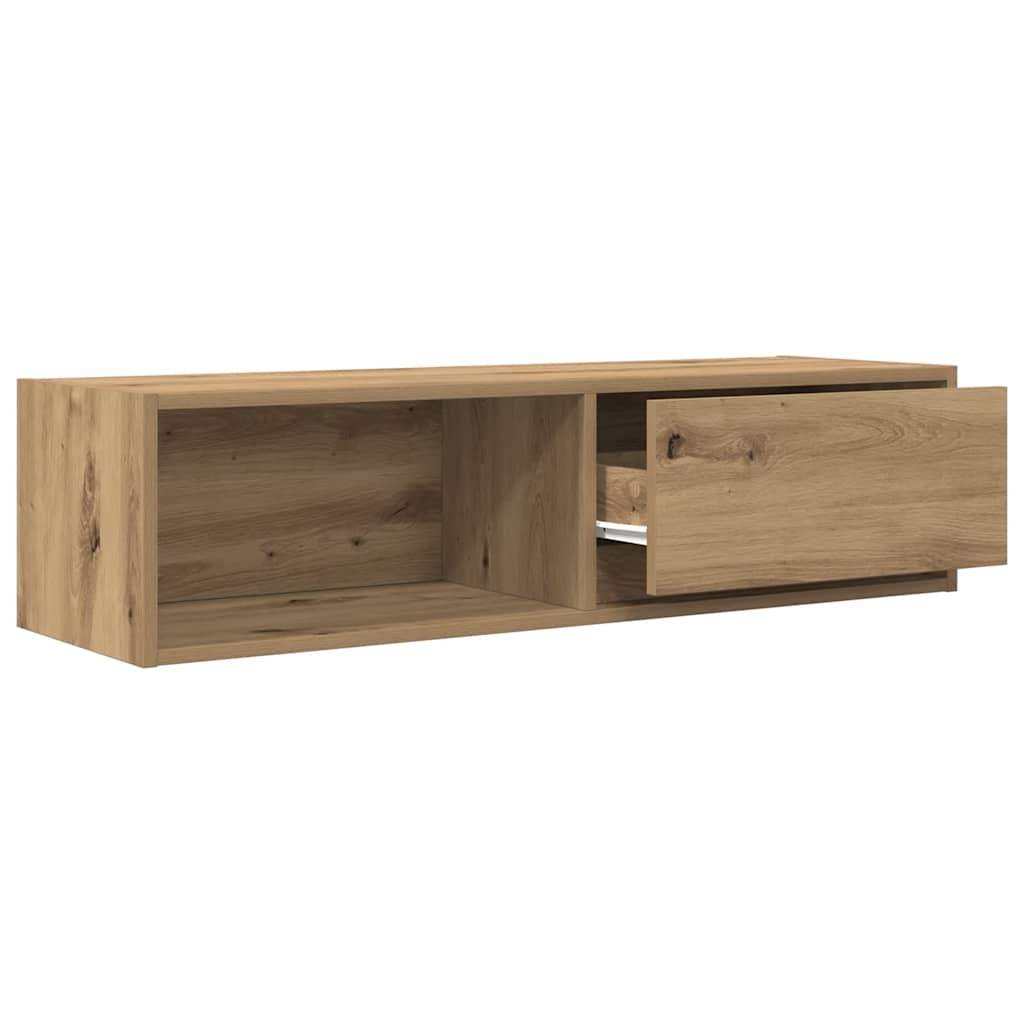 Meubles TV, lot de 2. Chêne artisanal, 100 x 31 x 25,5 cm.