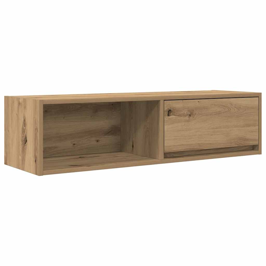 Meubles TV, lot de 2. Chêne artisanal, 100 x 31 x 25,5 cm.