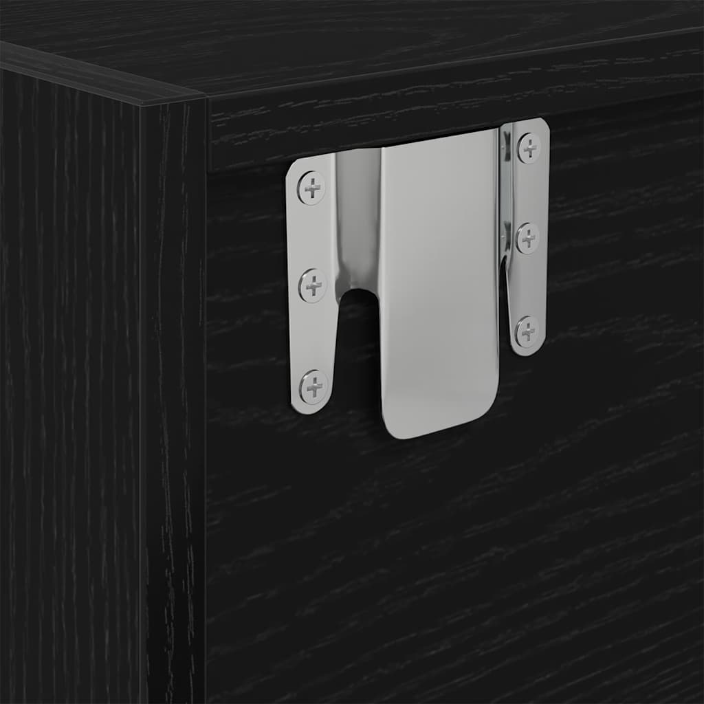 Meuble TV aspect chêne noir 60x31x25,5 cm matériau à base de bois