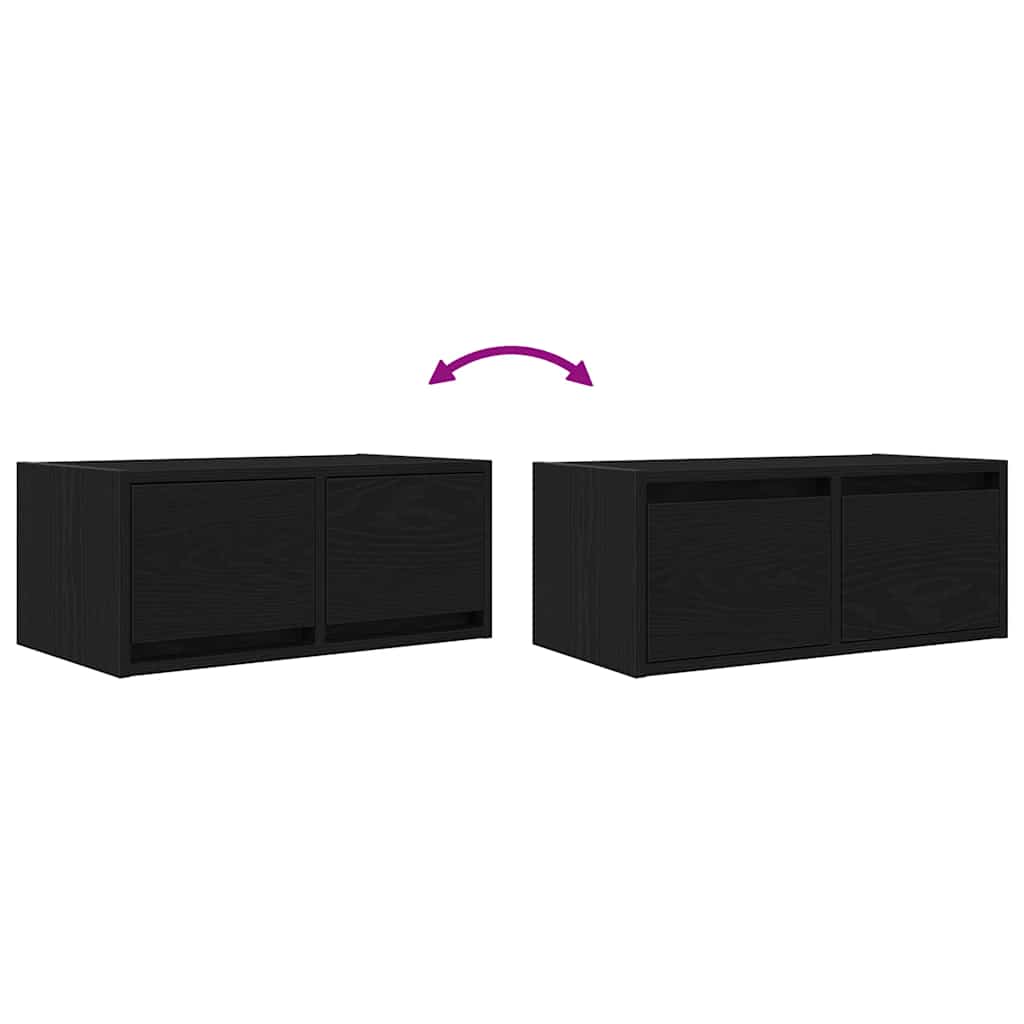 Meubles TV, lot de 2, aspect chêne noir, 60 x 31 x 25,5 cm