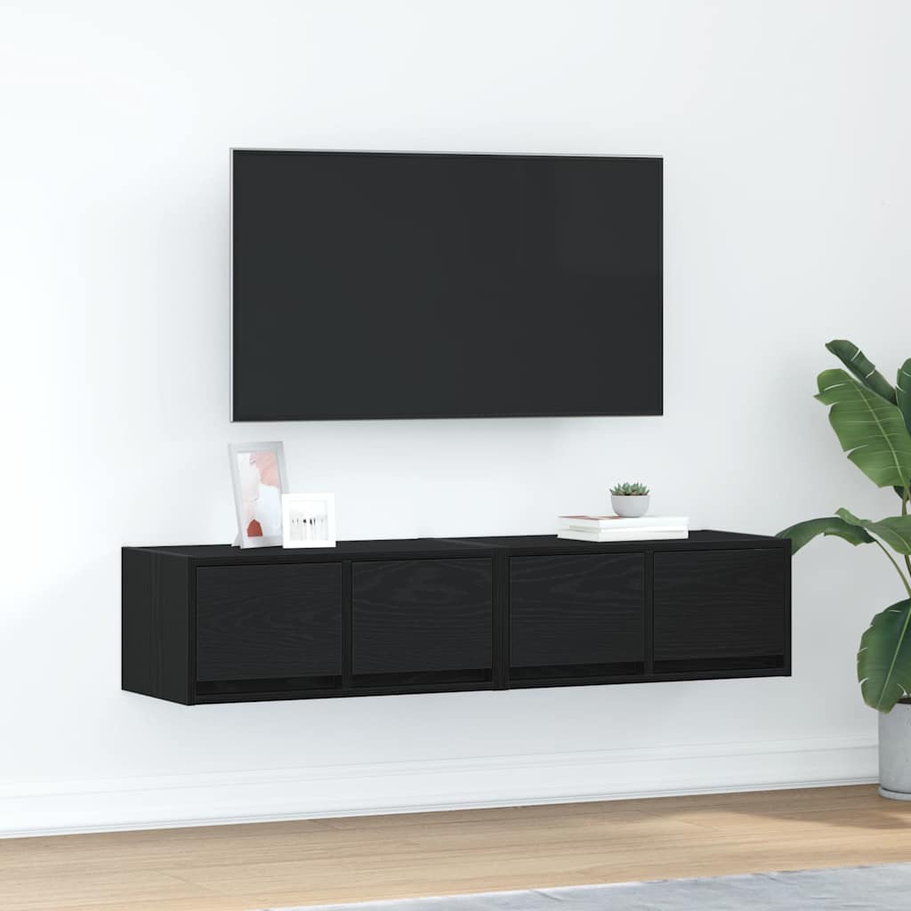 Meubles TV, lot de 2, aspect chêne noir, 60 x 31 x 25,5 cm