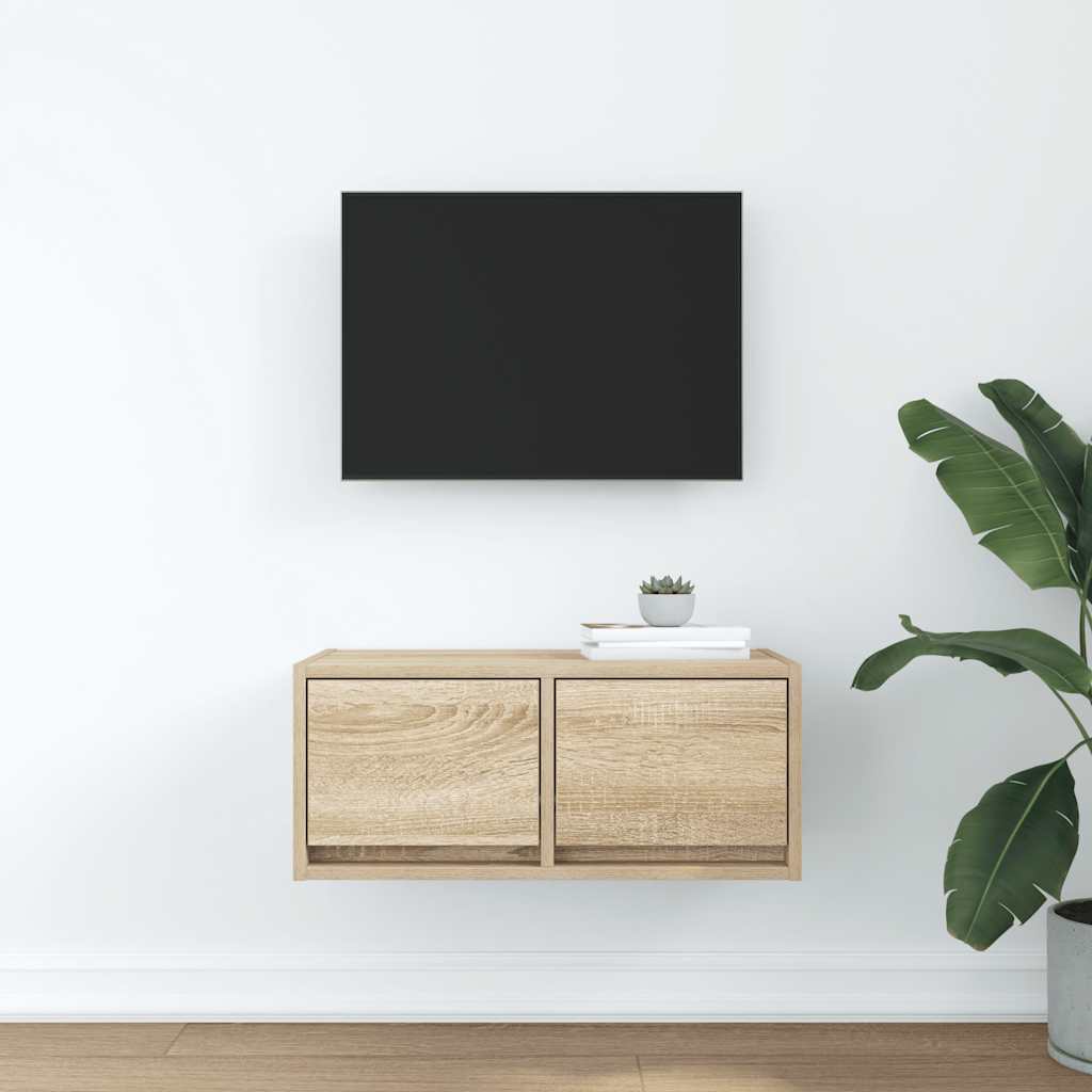 Meuble TV en chêne Sonoma 60x31x25,5 cm, matériau à base de bois