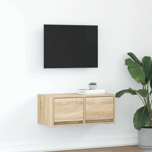 Meuble TV en chêne Sonoma 60x31x25,5 cm, matériau à base de bois