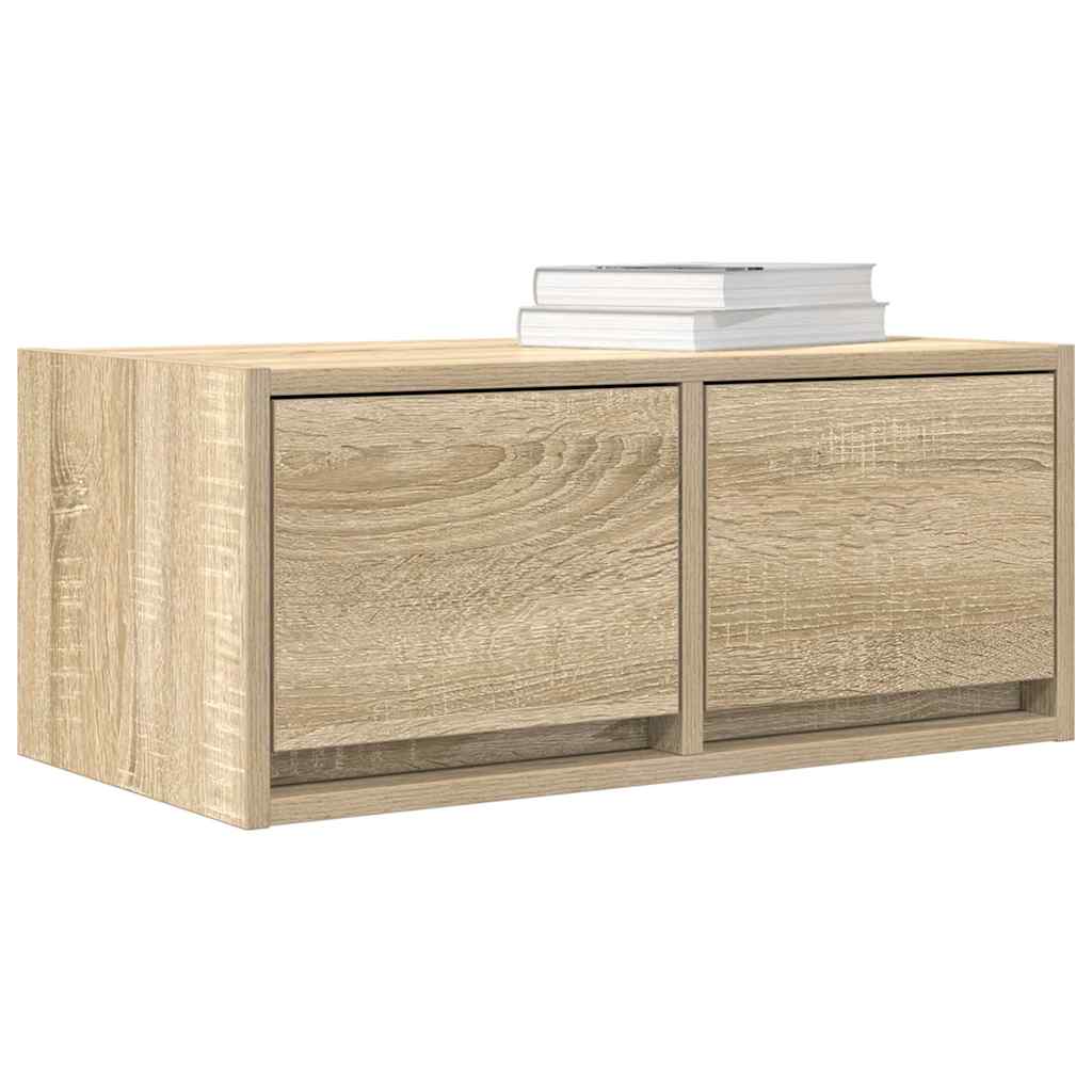 Meubles TV, lot de 2, en chêne Sonoma, 60 x 31 x 25,5 cm.