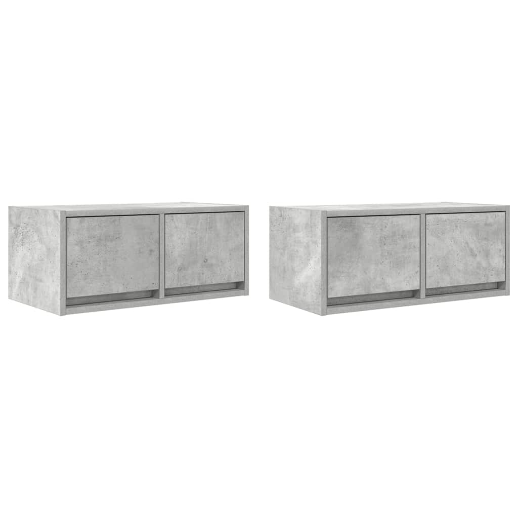 Meubles TV (2 pièces) gris béton 60 x 31 x 25,5 cm, matériau à base de bois