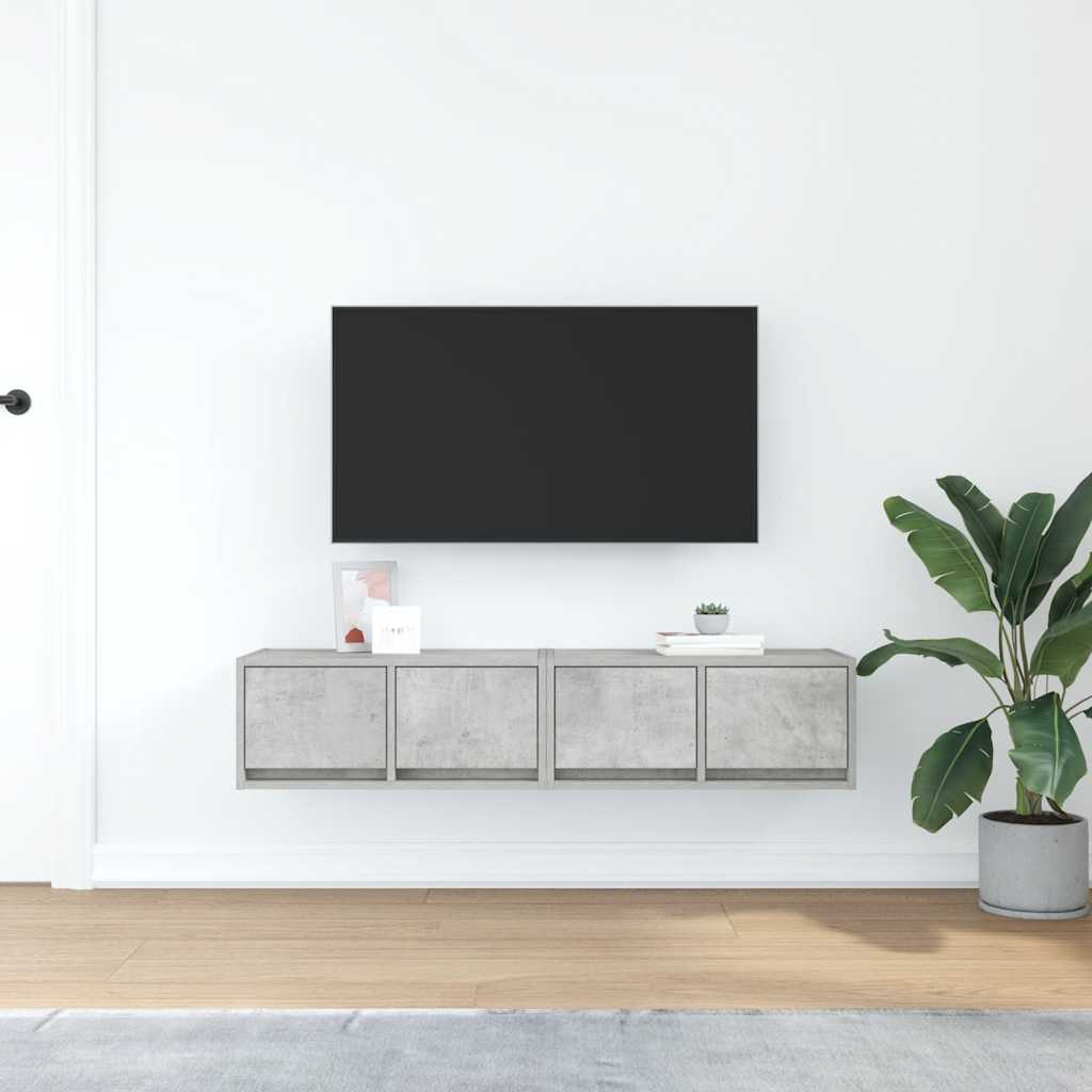 Meubles TV (2 pièces) gris béton 60 x 31 x 25,5 cm, matériau à base de bois
