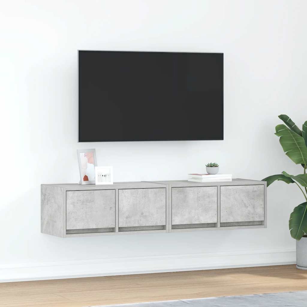Meubles TV (2 pièces) gris béton 60 x 31 x 25,5 cm, matériau à base de bois