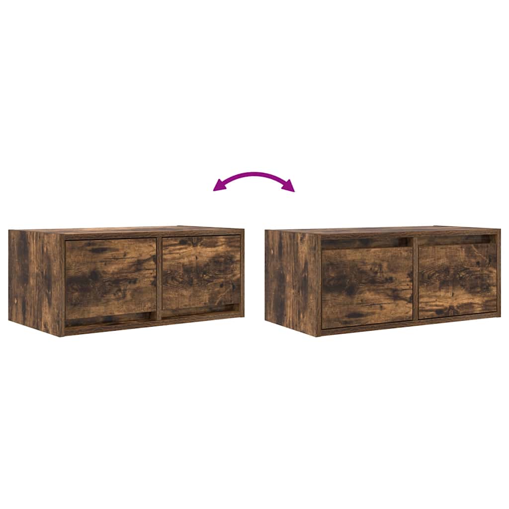 Meubles TV 2 pièces chêne fumé 60x31x25,5 cm matériau bois