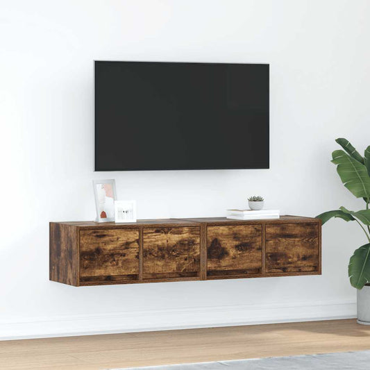 Meubles TV 2 pièces chêne fumé 60x31x25,5 cm matériau bois