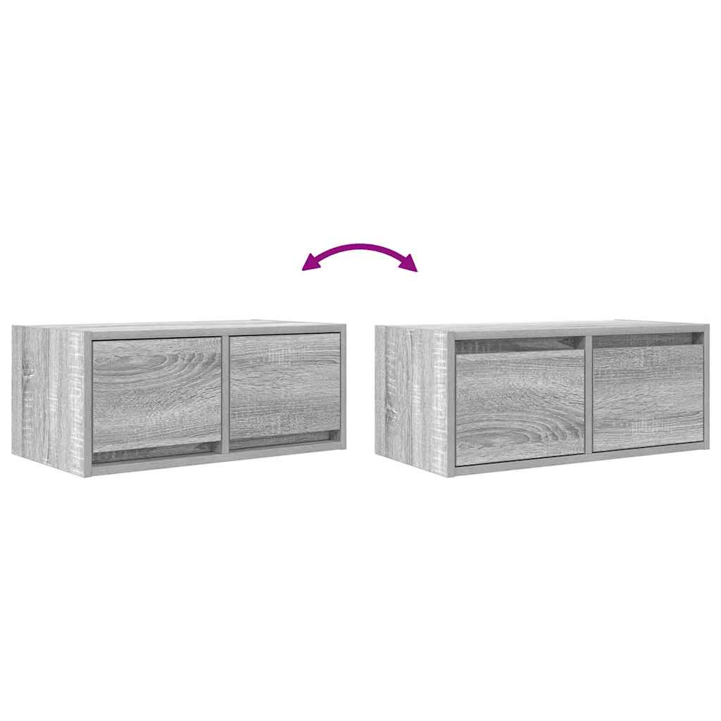Meubles TV, lot de 2, gris Sonoma, 60 x 31 x 25,5 cm, matériau à base de bois
