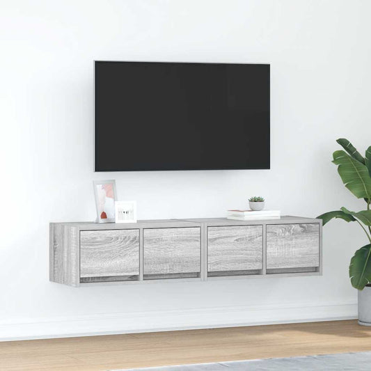 Meubles TV, lot de 2, gris Sonoma, 60 x 31 x 25,5 cm, matériau à base de bois