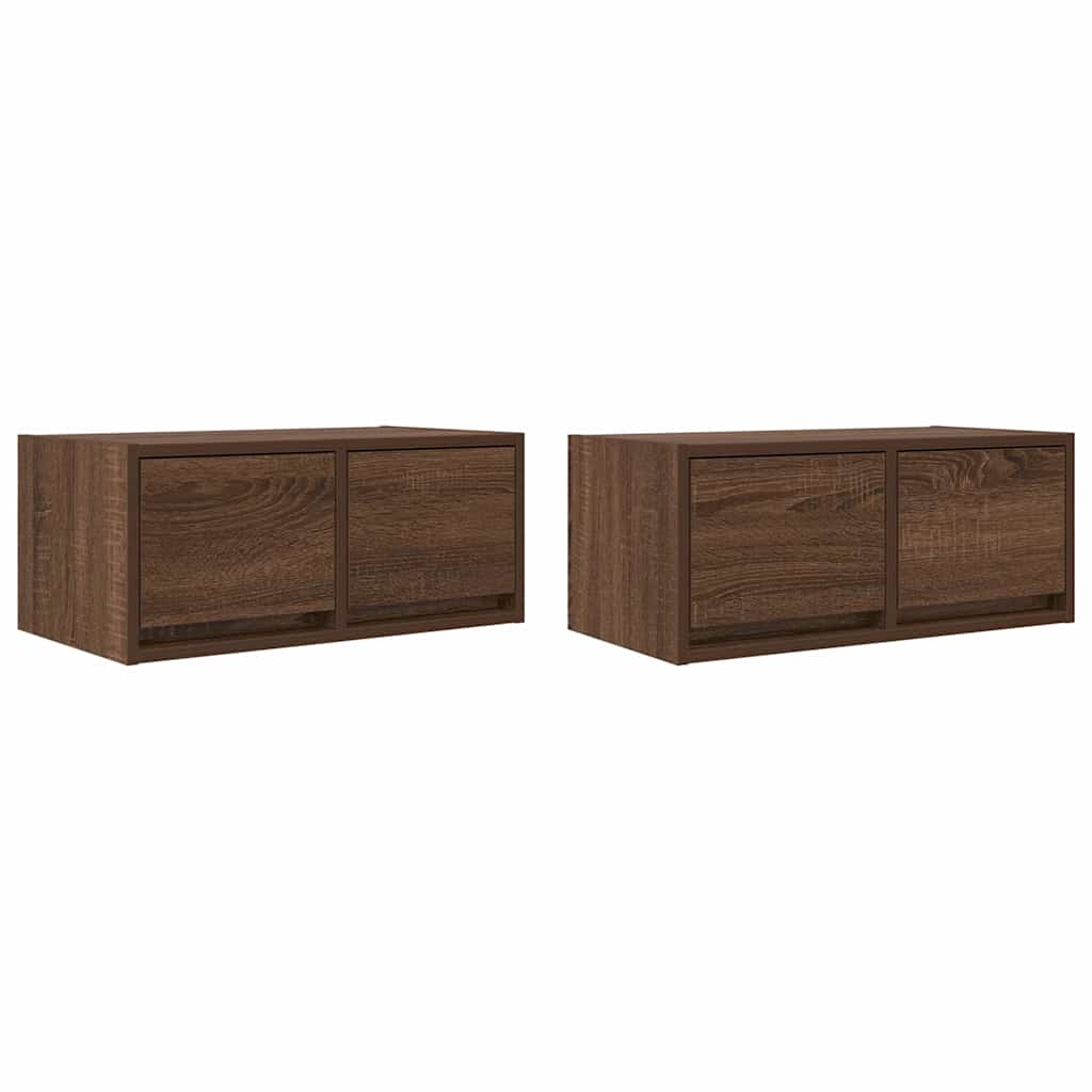 Meubles TV, lot de 2, aspect chêne brun, 60 x 31 x 25,5 cm