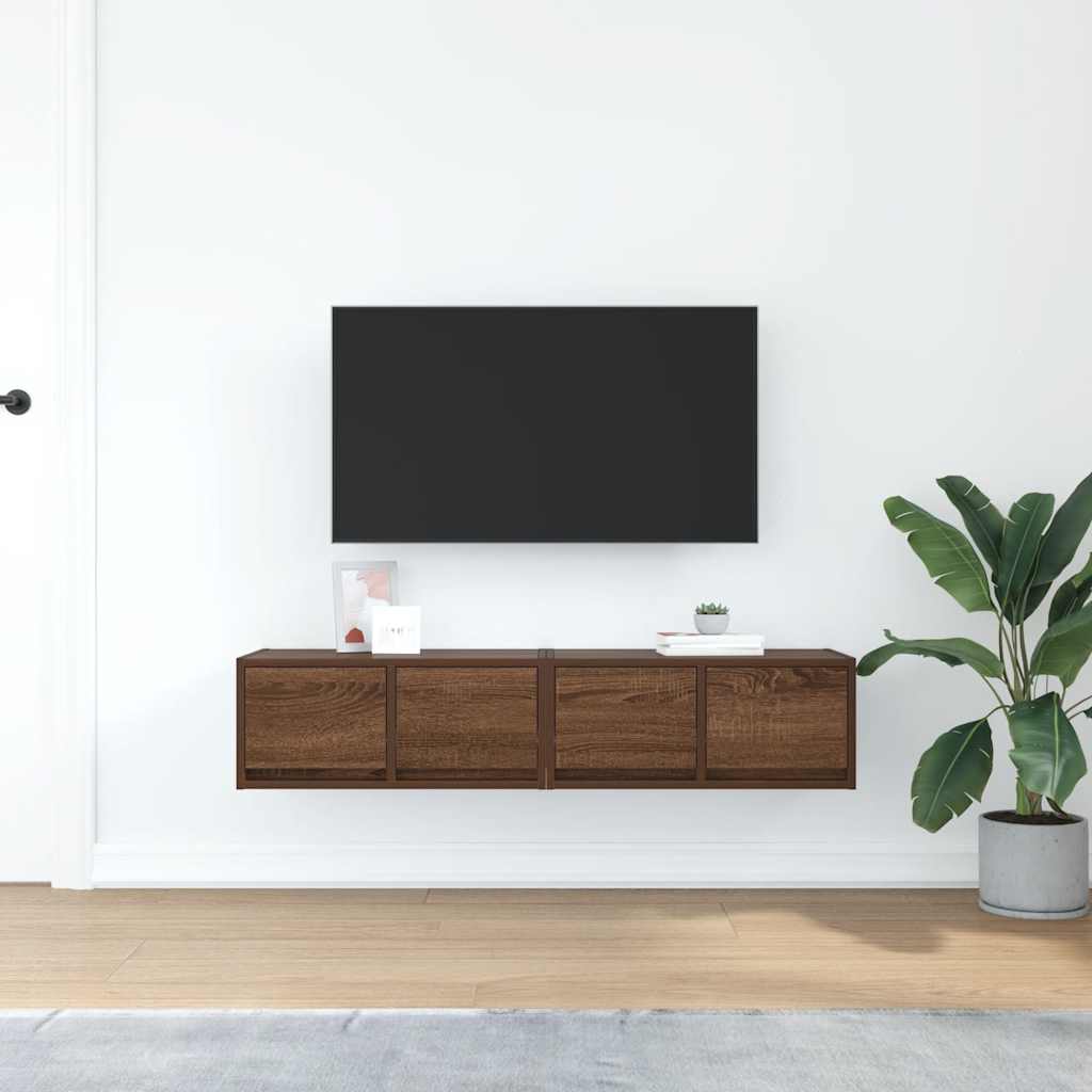 Meubles TV, lot de 2, aspect chêne brun, 60 x 31 x 25,5 cm