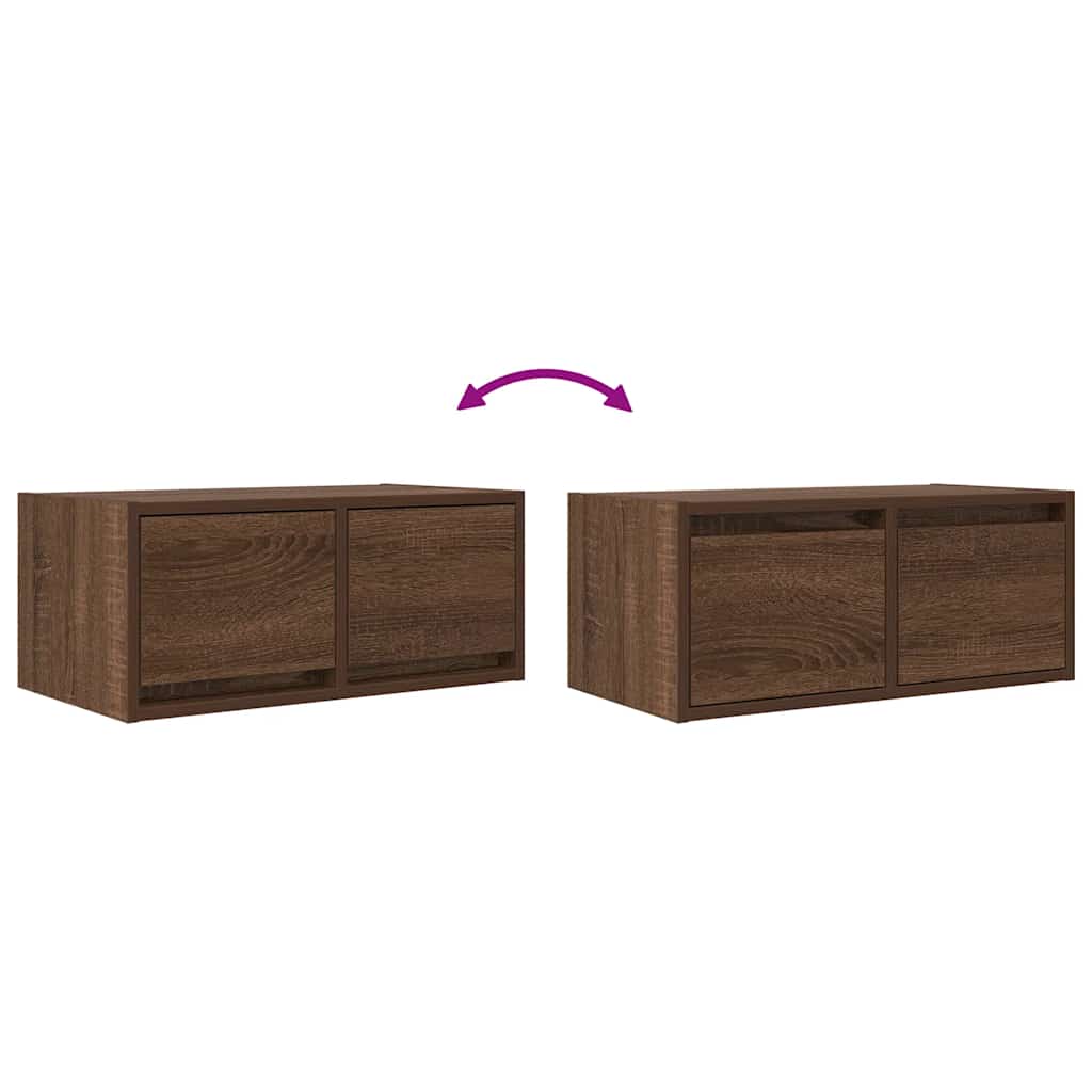 Meubles TV, lot de 2, aspect chêne brun, 60 x 31 x 25,5 cm