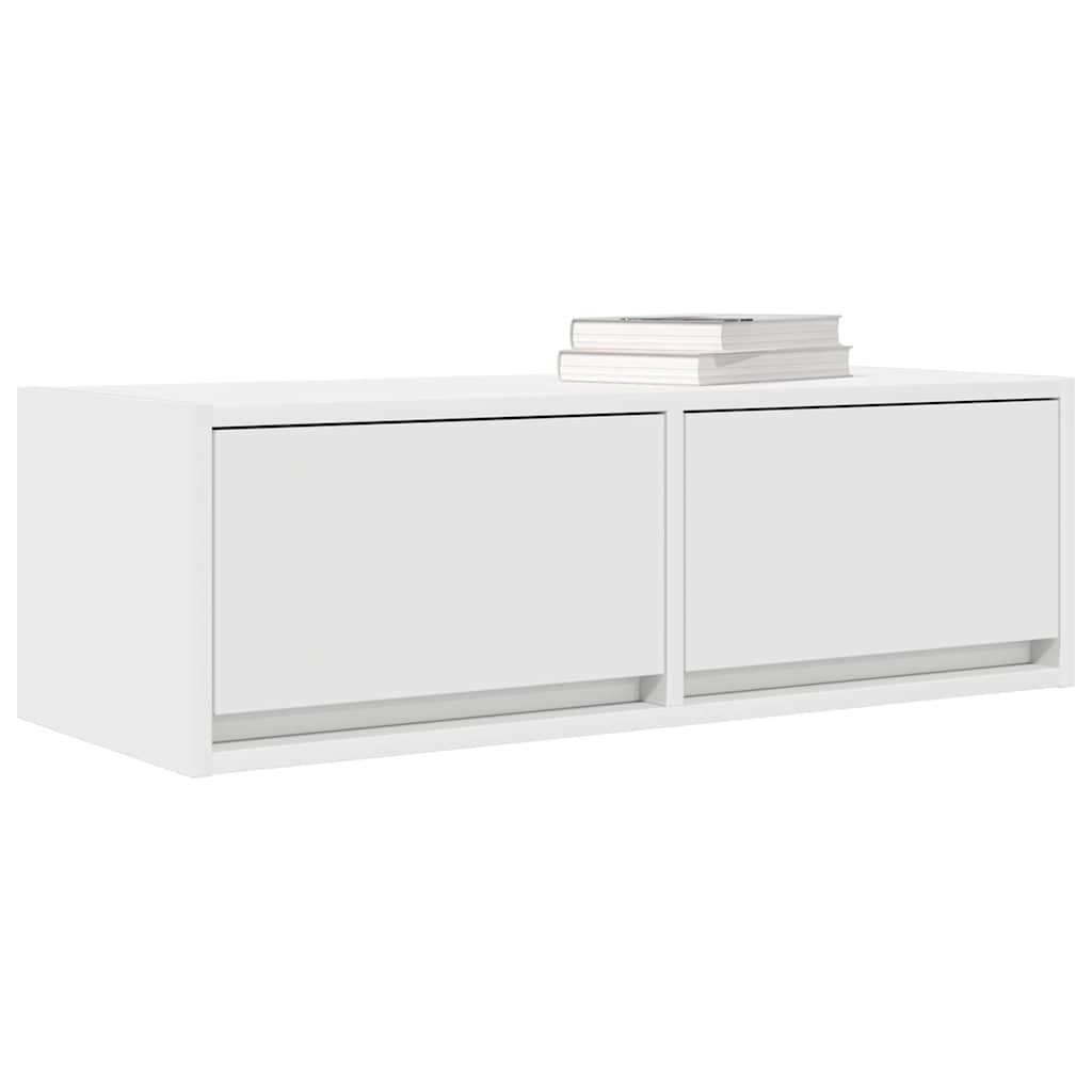 Meuble TV blanc 80x31x25,5 cm en matériau à base de bois