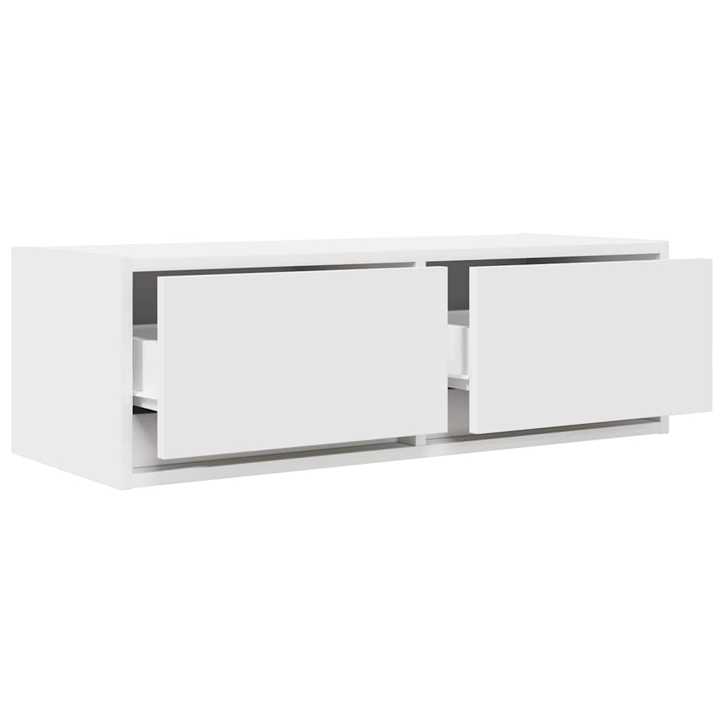 Meuble TV blanc 80x31x25,5 cm en matériau à base de bois